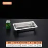 Bandeja de Porciones Engrosada de Acero Inoxidable con Tapa, Bandeja Rectangular para Uso Comercial, Bandeja de Comida para Camiones de Comida Rápida y Buffets, Bandeja para Servir, Plato Cuadrado