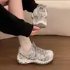 Zapatos Casuales Deportivos Ligeros para Senderismo de Malla Transpirable con Bloques de Color Retro y Suela Gruesa para Mujer 2026 Otoño Nuevo