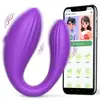 Mannokara App Wearable Vibrador de Goma Totalmente Cubierto Vibrador de Doble Cabeza Interno y Externo Dispositivo de Masturbación Femenina Venta al por Mayor de Fábrica