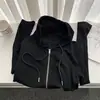 Sudadera corta con capucha y doble cremallera de estilo coreano casual para mujer, nueva colección de otoño, chaqueta cárdigan versátil y estilizada para mujeres petite