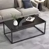 Mesa de centro de vidro temperado simples moderna pequena mesa de chá doméstica mesa de chá retangular pequena mesa de aluguel sala de ferro arte