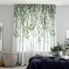 1 Pieza Cortina de Ventana Nueva Estilo Nórdico con Hojas y Flores, Directo del Fabricante, Impresión Digital 3D, Decoración para Sala de Estar y Dormitorio, Cortina de Ventana con Ojales