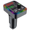 MP3 Bluetooth para Carro Reprodução por Pen Drive/Cartão TF Luz de Atmosfera Colorida Receptor Acendedor de Cigarros Carregador de Carro F19 para Uso em Carro