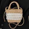 Design de Nicho Bolsa de Palha Mori para Mulheres Verão 2022 Nova Moda Bolsa de Praia Estilo Ocidental Transversal Bolsa de Balde Trançada