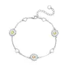 Pulseira Versátil de Girassol com Coração, Tendência Europeia e Americana, Joia Ajustável para Meninas, Acessórios do Dia a Dia