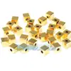 Acessórios para joias DIY cobre puro banhado 24k contas espaçadoras quadradas retenção de cor um ano comparável ao ouro 3mm4mm5mm6mm