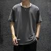[Entrega rápida] Camiseta de seda gelada de verão masculina, gola redonda, roupas de secagem rápida, manga curta, respirável, tamanho grande, top esportivo masculino solto