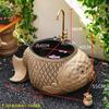 Fregadero de Mopa para Patio Exterior Lavabo Lavamanos Lavabo de Balcón Fregadero de Mopa para Jardín Exterior Tallado en Imitación de Piedra