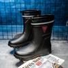 Nuevos Zapatos Impermeables de Moda con Cordón para Hombre, Botas de Lluvia, Zapatos de Goma Cálidos de Corte Bajo para Trabajo, Botas de Lluvia Antideslizantes para Pesca y Cocina para Hombre