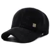 Boné de Baseball Novo de Inverno Espessado Chapéu à Prova de Vento Casual ao Ar Livre Proteção de Orelha Quente Chapéu de Algodão Chapéu de Pele Artificial Masculino