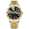 Reloj para Hombre Binbond Resistente al Agua Luminoso Doble Calendario Reloj de Cuarzo para Hombre Cristal Puntiagudo Romboidal