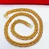 Corriendo el Jianghu micro-negocio más vendido collar para hombre trenzado bañado en oro oro de Tuhao joyería de oro cadena de oro de arena 18K