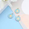 Colgante de aleación de estrella de cinco puntas con forma de gota de aceite, accesorios de joyería, pendientes, pulseras, colgantes multicolores de un solo agujero y doble cara.