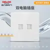 Enchufe de Pared Oculto Delixi Blanco Brillante 827S Interruptor Enchufe Aire Acondicionado 16A Cinco Agujeros 10A Panel