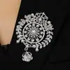 Broche Coroa Gota D'água Estilo Palaciano de Luxo Leve para Mulheres e Homens, Broche para Terno com Diamantes, Acessório de Alfinete, Moda Europeia e Americana Transfronteiriça
