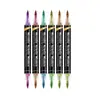 Plumón Marcador Acrílico de Doble Punta y Doble Color para Herramientas de Modelos Gundam de Metal, Pluma para Colorear Mechas, Pluma para Retoques y Reparación de Figuras