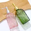 Frasco de Vidro Criativo com Manchas Vitrais Prensador para Álcool em Gel Frasco de Loção Frasco de Vidro Criativo Frasco Vazio para Gel de Banho Shampoo Venda por Atacado