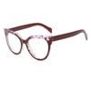 Nuevas gafas de ojo de gato con bloqueo de color transfronterizo, antiluz azul, monturas de gafas de moda retro, gafas lisas de moda, gafas lisas