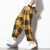 Pantalones Harem Casuales de Algodón y Lino Transpirables Finos de Verano para Hombre Estilo Chino 2024 Pantalones Bombachos para Hombre a Cuadros de Nueve Puntos