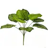 Venda Direta de Fábrica de Plantas Verdes Artificiais, Planta Filodendro Folha de Tartaruga de 9 Cabeças, Materiais para Parede de Fundo, Arranjo de Flores, Decoração Interna e Externa
