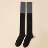 Calcetines de Mujer con Combinación de Colores, Adecuados para Otoño e Invierno, Calcetines Altos hasta la Rodilla de Bloques de Color, Calcetines Duraderos JK Empalmados por Encima de la Rodilla, Primavera, Otoño e Invierno Calcetines Térmicos de Micro-Presión