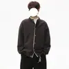 Sudadera cárdigan de retazos a cuadros retro de dos piezas para hombre, sudadera de moda versátil y holgada para pareja, primavera y otoño