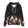 Abrigo de Otoño e Invierno para Hombre Estación Independiente de Amazon Sudadera con Capucha y Cremallera de Moda con Personalidad de Fantasma de Halloween