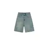Shorts de Mezclilla Rasgados para Mujer, Estilo Veraniego Delgado, Tallas Grandes, Cintura Alta, Corte Holgado, Adelgazante, Pierna Recta, Pierna Ancha, de Longitud Media, Modernos