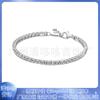Pangadora 925 Cobre Branco Banhado a Prata Pulseira Tênis Brilhante Símbolo Eterno Nó de Flor Pulseira Cobra