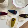 Pasador de Pelo de Terciopelo con Lazo Retro Francés Gama Alta Accesorios para el Cabello para Flequillo de Otoño e Invierno Clip BB Nuevo Tocados de Otoño e Invierno Pasador de Pelo