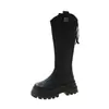 Botas largas de suela gruesa en forma de V para aumentar la altura para mujer, modernas botas de montar tipo caballero hasta la rodilla, botas de otoño de caña alta para adelgazar, modelo nuevo