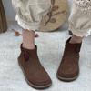 Sapatos Femininos Feitos à Mão, Botas de Outono, Botas Curtas Casuais, Botas Femininas Versáteis Super Modernas com Solado Macio