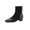 Botines elegantes de estilo francés ZHR para mujer, colección 2026, versátiles para el uso diario, botines cortos elegantes