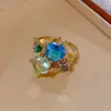 Anillo de Zirconia Geométrica y Perla, Lujo Ligero, Anillo de Dedo Índice de Gama Alta, Simple, Moderno, Temperamento Exquisito, Joyería de Mano Versátil al por Mayor