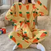 Pijama Dulce para Mujer, Estilo Delgado de Manga Larga para Primavera y Otoño, Popular Conjunto de Ropa de Casa Linda para Estudiantes para Habitaciones con Aire Acondicionado