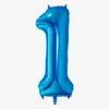 Balões de Número de Aniversário de 32 polegadas Balão Azul Filme de Alumínio Números Decoração de Festa de Aniversário de Menino Adereços para Fotos ao Ar Livre