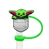 Ventas Directas de Fábrica Serie Yoda Tapas de Paja Reutilizables Goma Suave DIY Tapa Antipolvo para Bebidas Accesorios de Cubierta para Popotes