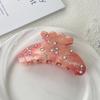 Grampo de cabelo de diamante de luxo leve estilo coreano, grampo de cabelo de tubarão com ácido acético, design de nicho feminino de alta qualidade, acessórios para cabelo na parte de trás da cabeça