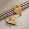 Diseño de Nicho Transfronterizo, Exagerados y Versátiles, Pendientes con Textura de Hoja Punteada Plisada Múltiple, Pendientes de Moda para el Trabajo