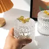 Tarro de Almacenamiento de Vidrio Repujado Francés Ins Retro Adorno de Decoración de Escritorio Tarro para Bastoncillos de Algodón de Maquillaje con Tapa Caja de Almacenamiento