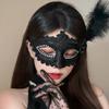 Máscara de Halloween, fiesta de mascarada, máscara cos, accesorios de vestir, media cara, borde de encaje, máscara de plumas para la cabeza