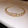 Pulseira Aberta Estilo Coreano de Luxo Leve de Nicho com Zircônia Borboleta Gota d'Água, Design Versátil, Joia Exquisita de Nicho para Mulheres