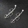 Elegantes Pendientes Largos con Colgante en Forma de Corazón, Pendientes de Borla Simples y Únicos para la Moda Diaria de Mujer E579