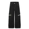 Calça cargo de retalhos com estampa de leopardo estilo retrô americano para homens e mulheres, novo estilo de outono, solta, modeladora, perna reta, comprimento total, calça da moda