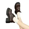 Botas de Cuero para Mujer de Caña Media con Suela Gruesa, Estilo Británico Nuevo Otoño 2026, Botas Martin Versátiles Clásicas Retro