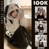 Pijama Lindo de Oso Fresa de Terciopelo de Coral para Mujer 2025 Bata Nocturna de Invierno con Terciopelo Extra Grueso Bata Larga de Baño Bata Nocturna Decoración del Hogar