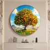 2025 Nuevo Estilo Pintura Colgante Redonda Deseos de Caqui Nuevo Estilo Chino Pared Frontal de Entrada Pintura Decorativa para Vestíbulo Pintura para Mesita de Noche de Dormitorio