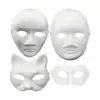 Máscara de Papel Maché Media Cara Cara Completa Transfronteriza Cara Masculina y Femenina Blanca en Blanco Mascarada Cara de Gato Zorro Fiesta