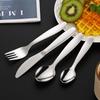 Juego de cuatro piezas de cuchillo, tenedor y cuchara para niños de acero inoxidable 304, cuchillo y tenedor de postre creativos y lindos transfronterizos, vajilla para niños de Amazon