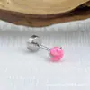 Astmf-136 Aleación de Titanio Redondo Pastel Rosca Externa Bola de Ópalo Pendientes G23 Titanio Rosca Externa Pendientes de Ópalo Cabeza de Joyería